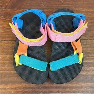 Teva Kids Sandals with Blue, Pink, Orange, and Yellow Straps